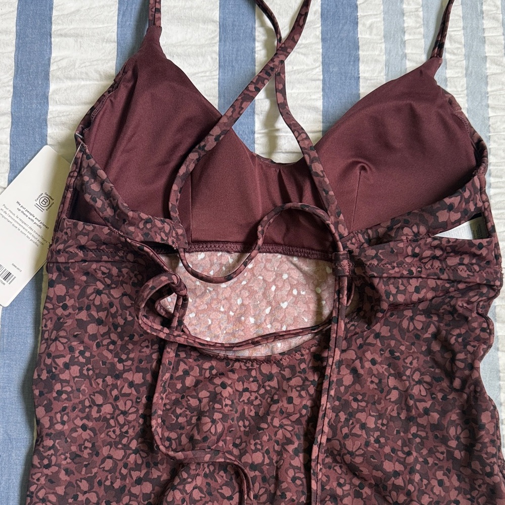 Athleta Burgundy and Black Patterned Tankini - Picture 5 of 7